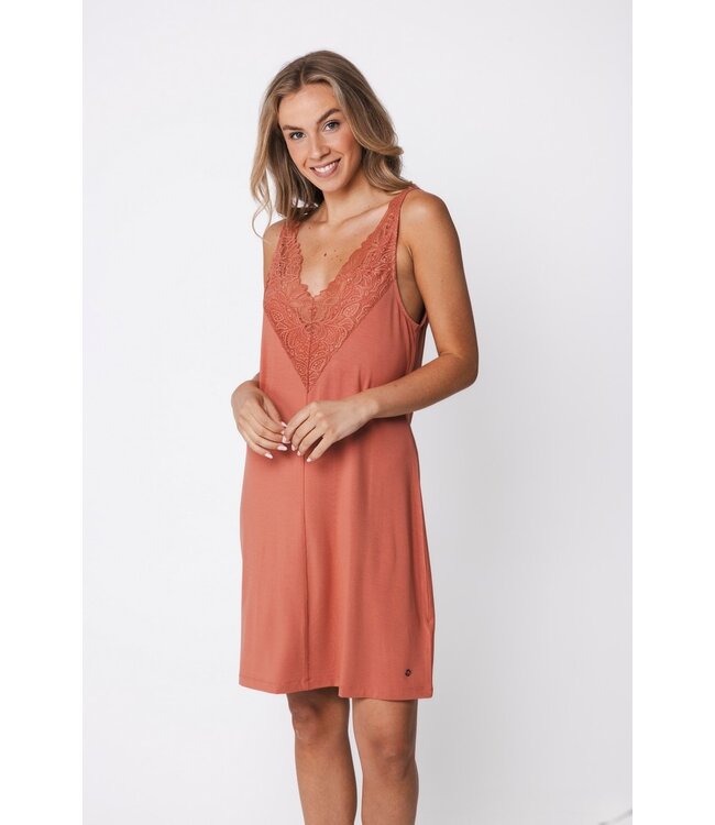 luxury ladies sleeveless orange nightddress floral elegance