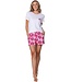 raspberry pink short sleeve organic cotton shorty set palm waves