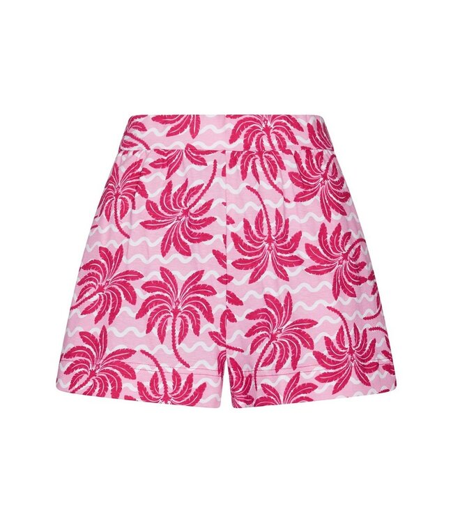 framboos roze biologisch katoenen dames shortama palm waves