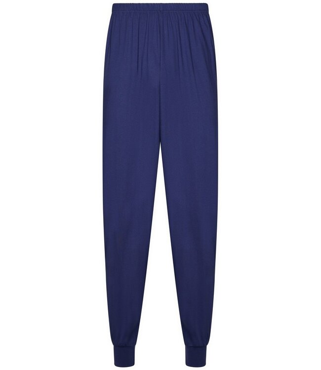 dark blue cotton cuffed pyjama set with buttons geometrical triangles