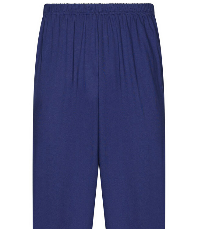 donkerblauwe katoenen heren pyjama met boorden geometrical triangles