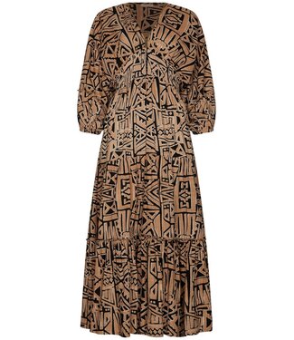 Pastunette Beach extra long brown 3/4 sleeve flowy beach dress bohemian beach