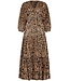 extra long brown 3/4 sleeve flowy beach dress bohemian beach