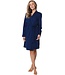 ladies micro-waffle cotton-mix kimono style robe summer marine blue