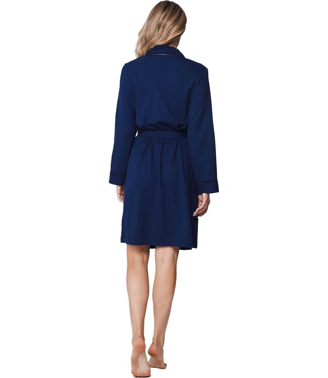 micro-wafel kimono damesochtendjas katoenmix Summer Marine