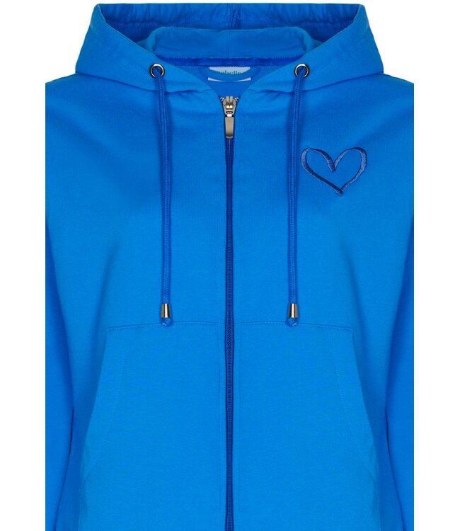 blue cotton french terry lounge set with hood true blue