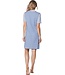 ladies blue cotton nightdress with buttons stripey marine blue