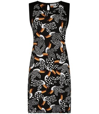 Pastunette Beach ladies black sleeveless bird print beachdress paradise bird