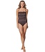 bronze soft cup powernet bandeau swimming costume bronze shimmer