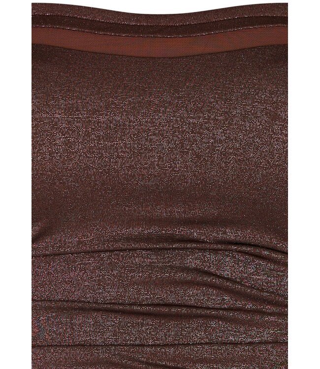 rood, soft cup, bandeau badpak met powernet bronze shimmer