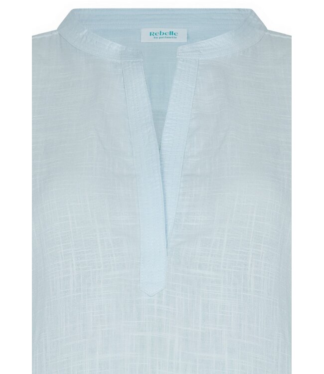 lichtblauw katoenen dames strand tuniek 3/4 mouw chic fabulous beach