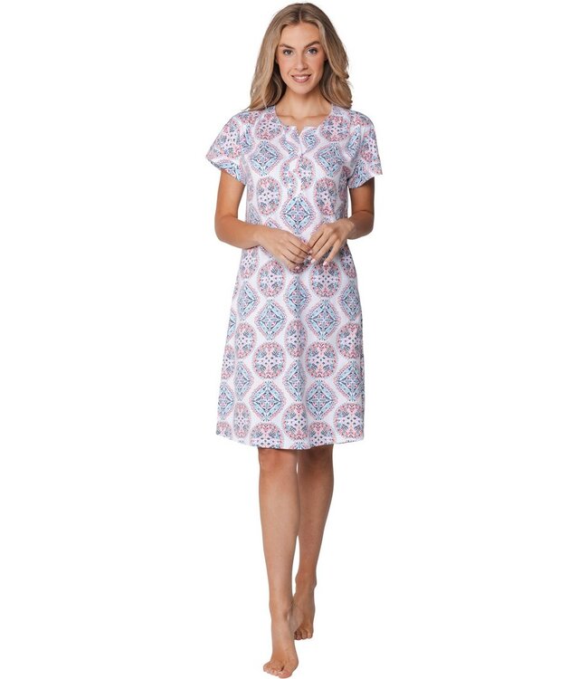 ladies luxury cotton-modal short sleeve nightdress charming circles