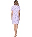 ladies lilac full button organic cotton nightdress fabulous flower