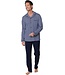 Pastunette for Men blauwe katoenen heren doorknoop pyjama met lange mouwen Chain Link