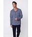 men's blue long sleeve full button cotton pyjama set chain link