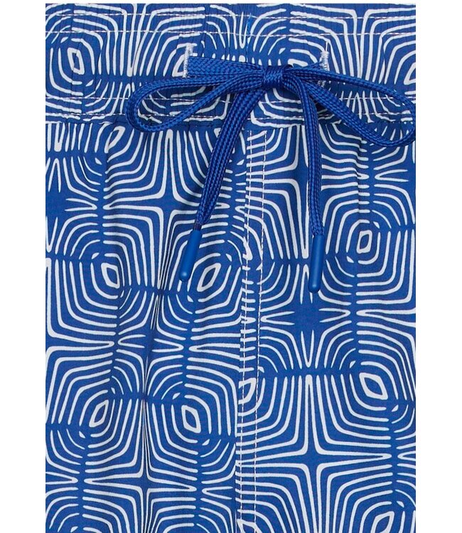 blauwe heren zwembroek met strikkoord Funky Squares