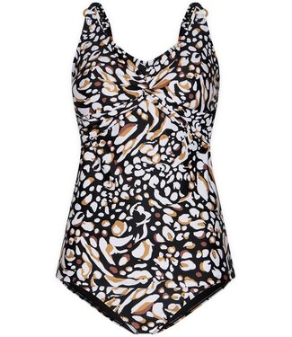 Pastunette Beach soft cup v-hals tankini met powernet twist sandy beach