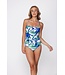 dark blue soft cup v neck powernet floral bandeau swimsuit aqua bloom