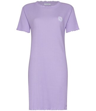 Rebelle lila katoenmix dames nachthemd korte mouw fabulous flower