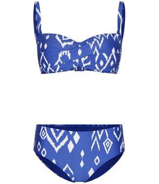 Pastunette Beach Bandeau bikini set met soft cups en multiway bandjes Ocean Blue