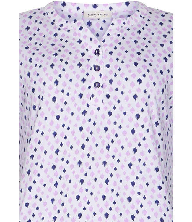 klassiek lang katoenen nachthemd met knopen Abstract Floral Jewel