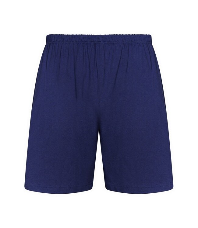 donkerblauwe, katoenen heren shortama met knopen geometrical triangles