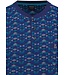 men's dark blue cotton shorty set with buttons geometrical triangles