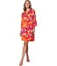 trendy floral beachdress with buttons and flared cuff coral beach