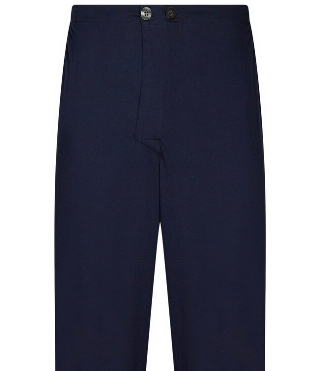 dark blue long sleeve full button cotton pyjama set coloured lines