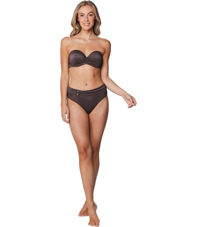 bronze underwire soft cup bandeau bikini set bronze shimmer