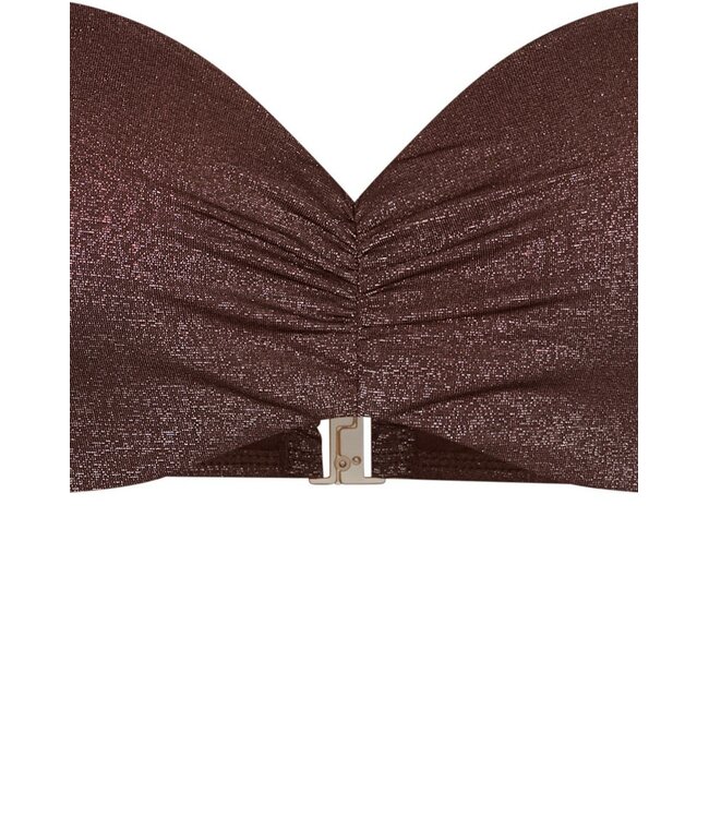 rode, soft cup, bandeau beugel bikini bronze shimmer
