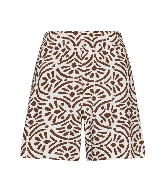 mouwloos biologisch katoenen dames shorty set met knopen Aztec Flower