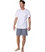 mens white round neck cotton shorty set cool comfort