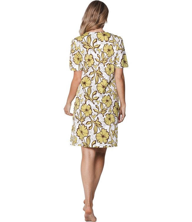 ladies short sleeve cotton-modal floral nightdress citus flowers