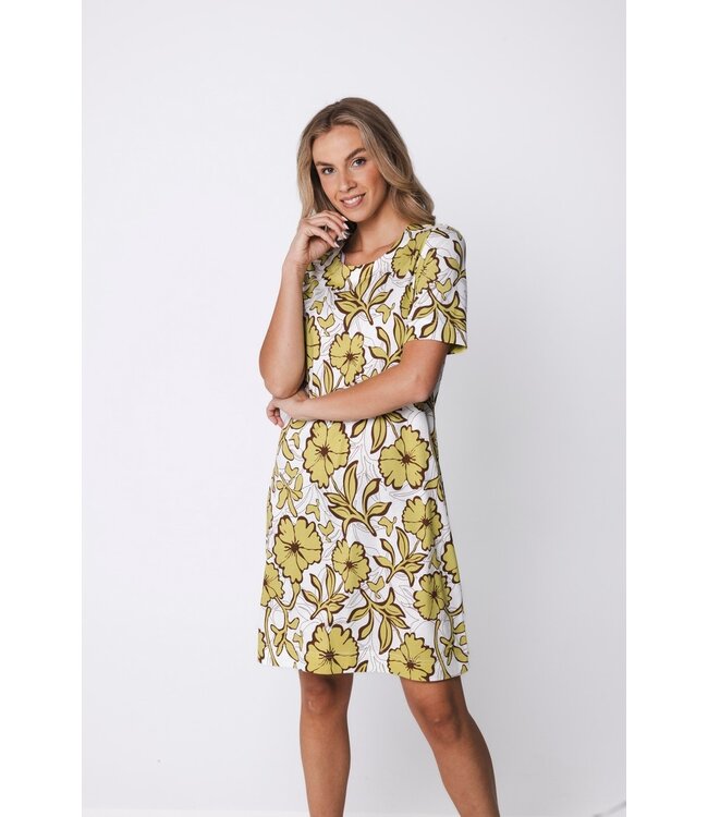 katoen-modal dames nachthemd korte mouw Citrus Flowers