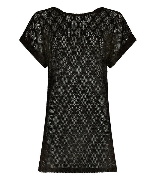 Rebelle Beach trendy zwart see through strand cover up lacy beach