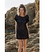 trendy zwart see through v-hals strand cover up lacy beach