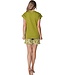 katoen-modal dames shortama met korte mouwen Pretty Green Flower