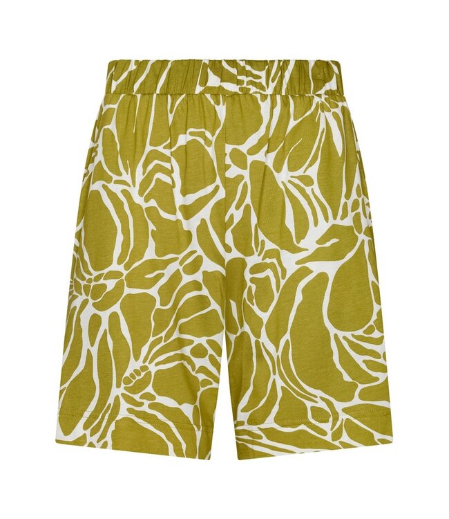 ladies short sleeve cotton modal shorty set pretty green flower