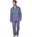 mens blue full button woven cotton pyjama set geometric diamond