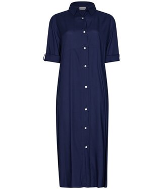 Pastunette Premium Beach donkerblauwe, extra lange viscose strandblouse sunny day