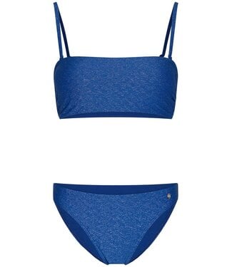 Rebelle Beach soft cup bandeau bikini with adjustable removable straps true blue