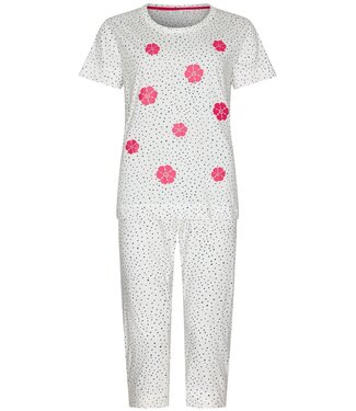 Rebelle ladies short sleeve organic cotton pyjama dotty flower