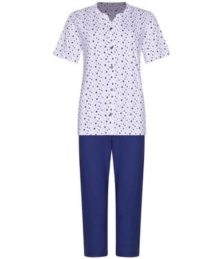 Pastunette classic full button organic cotton pyjama set abstract floral jewel