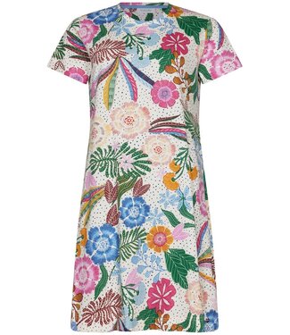 Rebelle ladies short sleeve organic cotton summer nightdress tropical flower