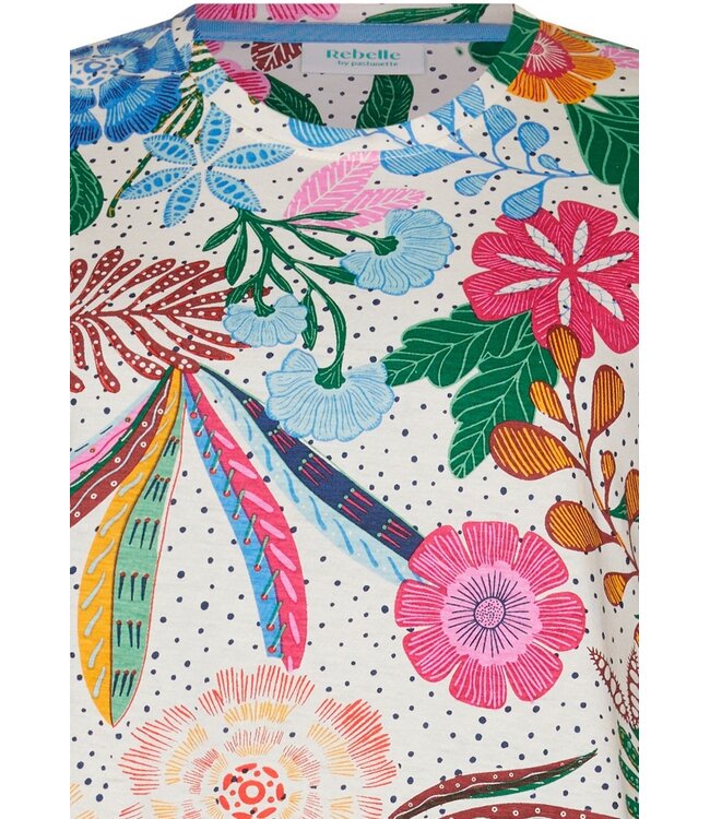 biologisch katoenen zomers dames nachthemd korte mouw tropical flower