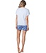 light blue organic cotton short sleeve shorty set true blue