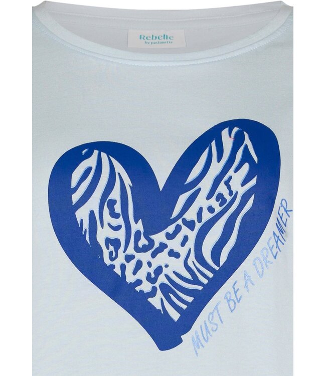 lichtblauw biologisch katoenen dames shortama korte mouw true blue