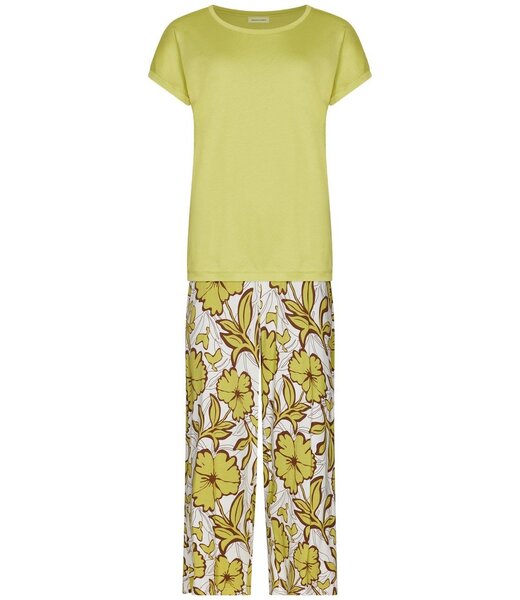 Pastunette ladies short sleeve cotton-modal floral pyjama set citrus flowers