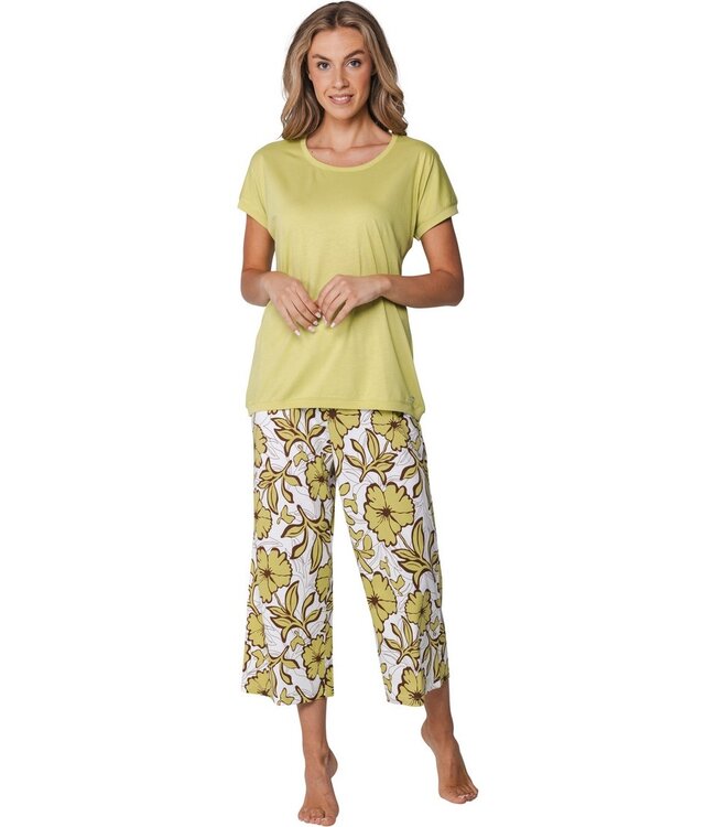 katoen-modal dames pyjama set korte mouw Citrus Flowers